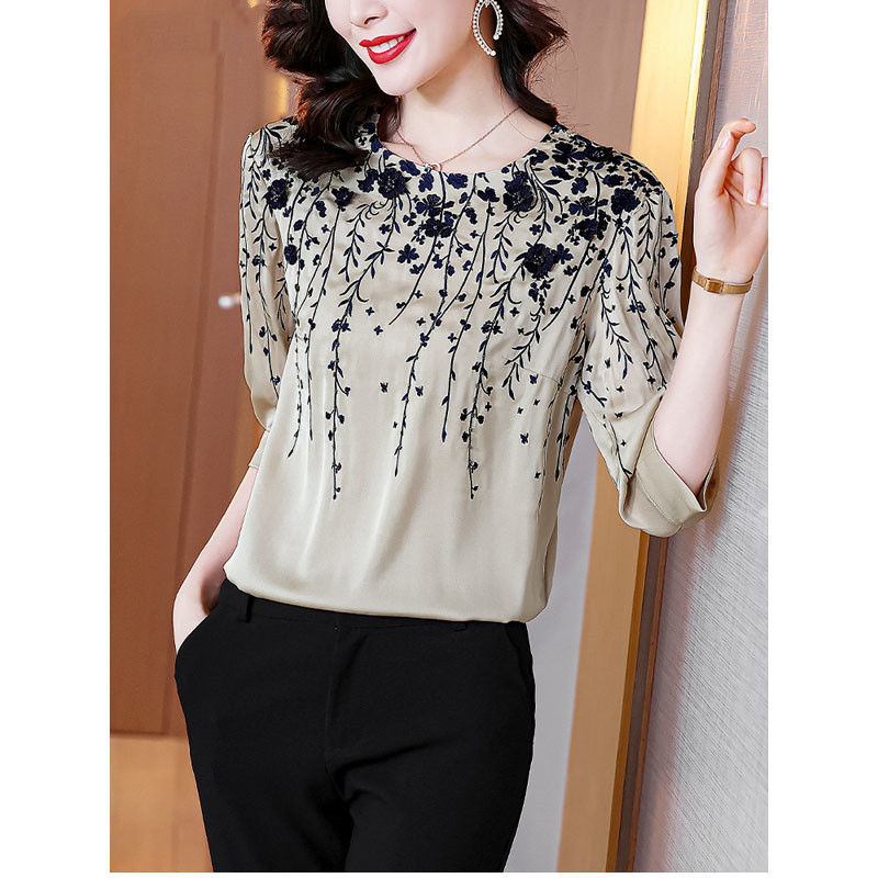 Vintage Elegant Women Silk Sat - Silk Blouse review and price