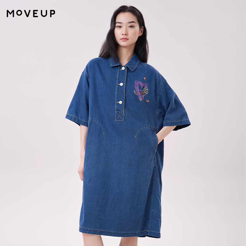 MOVEUP Lyocell Denim Dress Pol - Midi Dress review and price