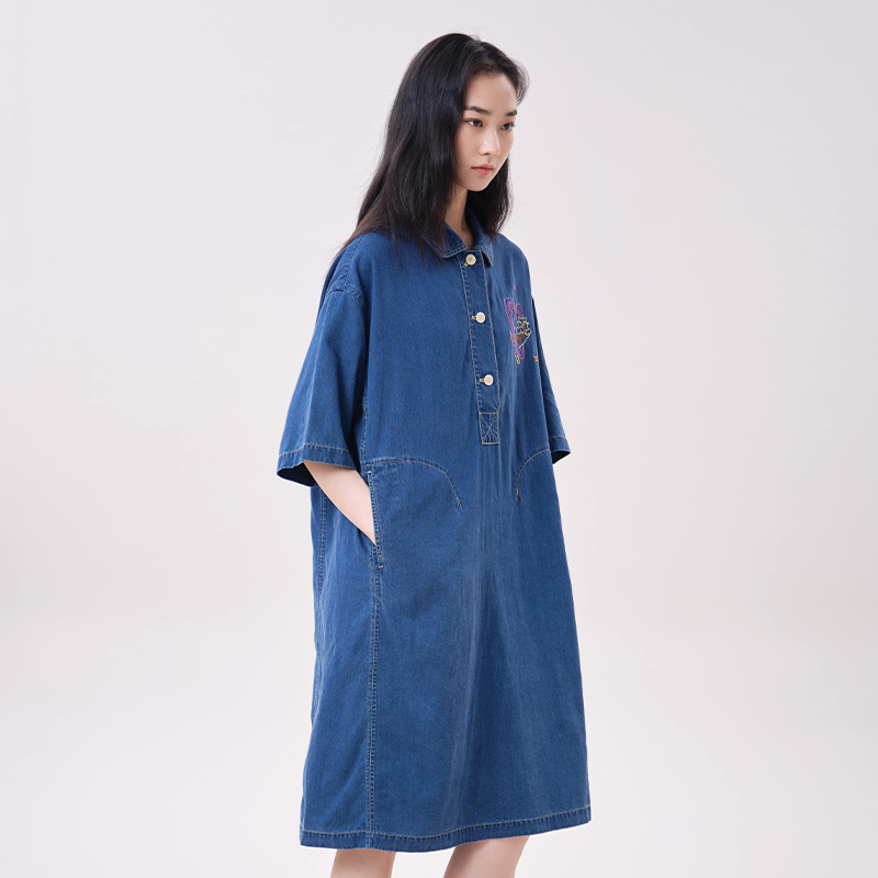 MOVEUP Lyocell Denim Dress Pol - Midi Dress review and price