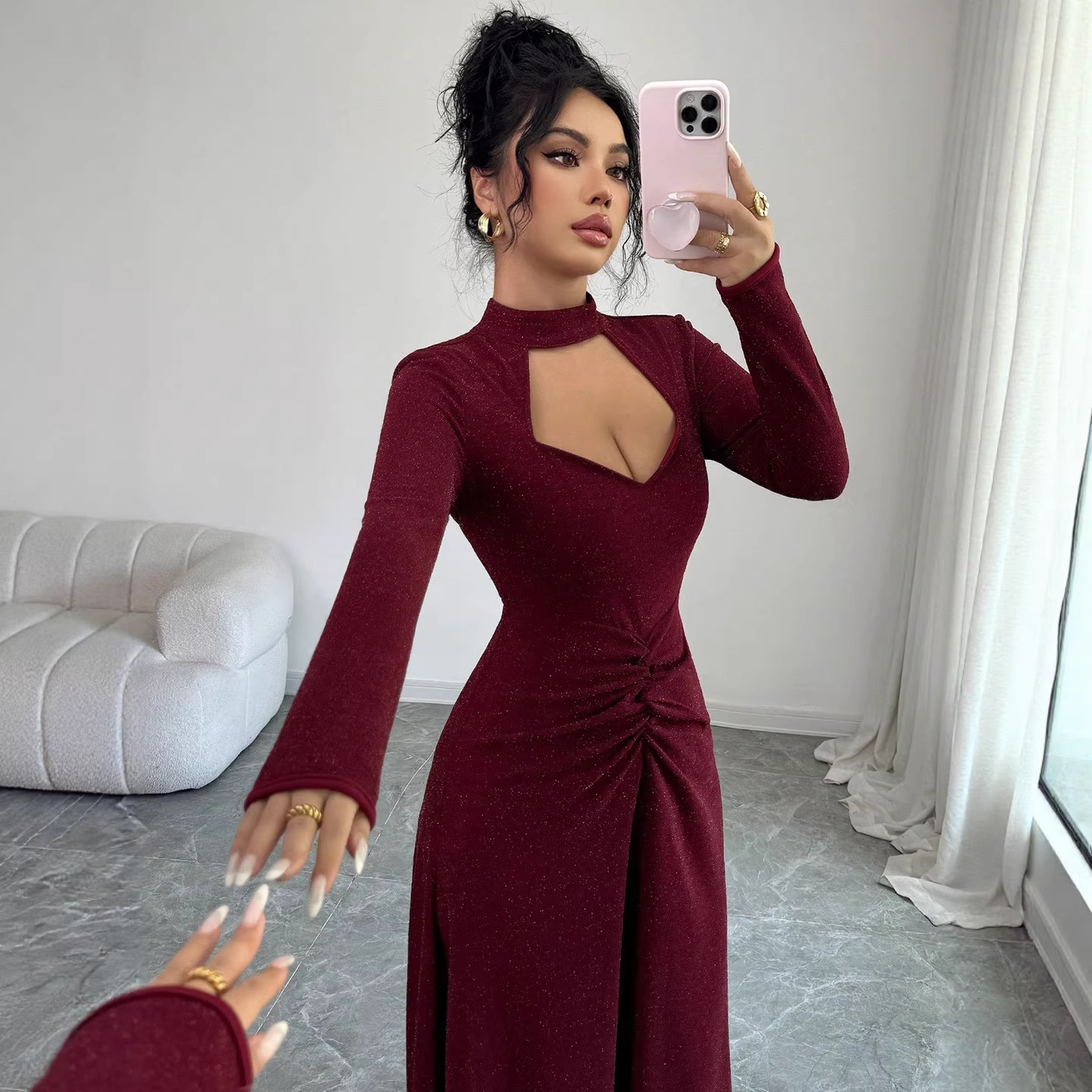20256 Spring Sexy Fitted Midi  - Midi Dress review and price