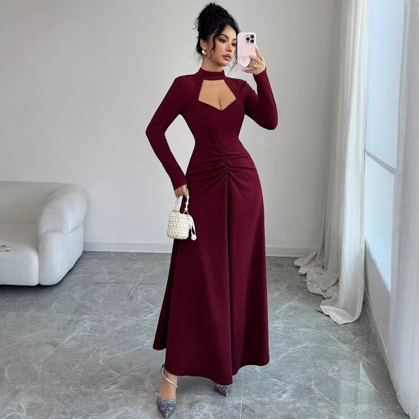 20256 Spring Sexy Fitted Midi  - Midi Dress review and price
