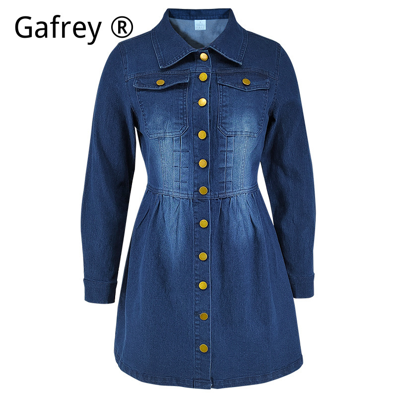 Women New Long Sleeve Denim Dr - Midi Dress review and price