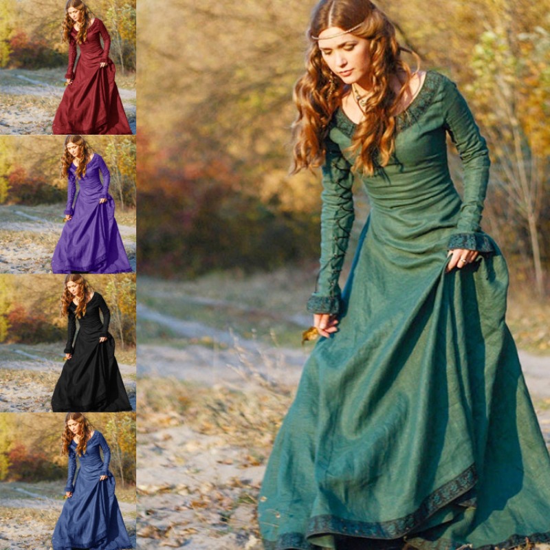 Women Medieval Long Dress V Ne - Lace Dress review and price