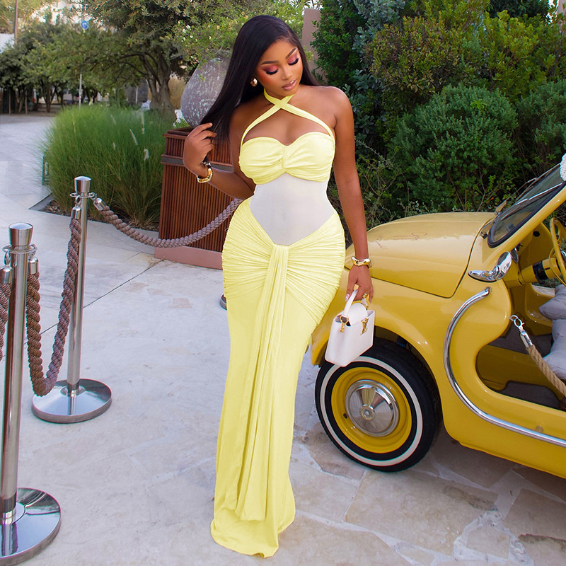 Backless Halter Bodycon Dress  - Midi Dress review and price